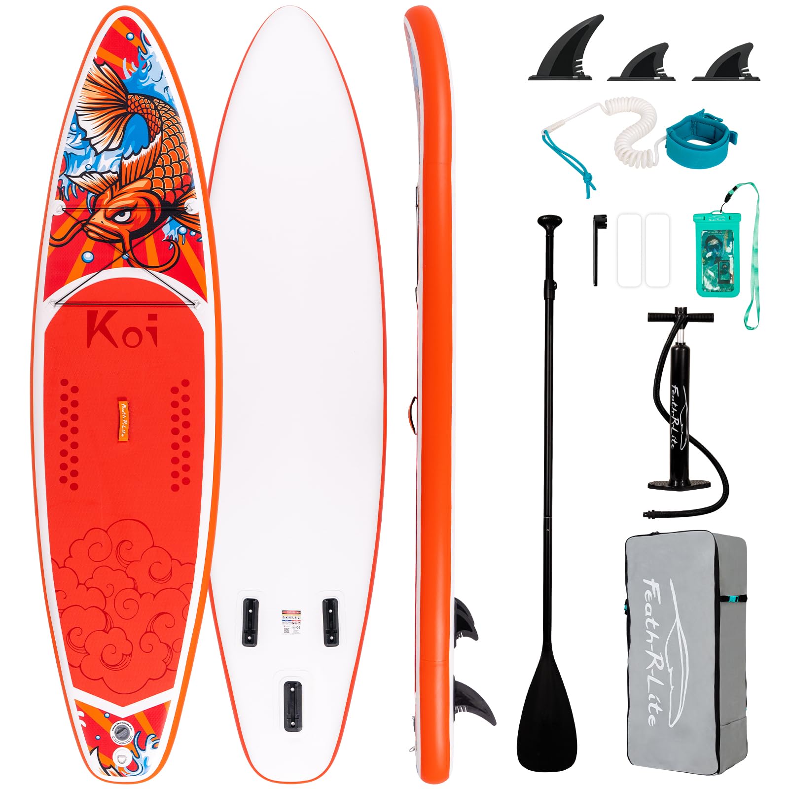 FunWater Tavola Da Surf Gonfiabile SUP Completa Paddleboard Accessori Pagaia Regolabile, Pompa, Zaino Da Viaggio, Guinzaglio Di Sicurezza, Custodia Impermeabile