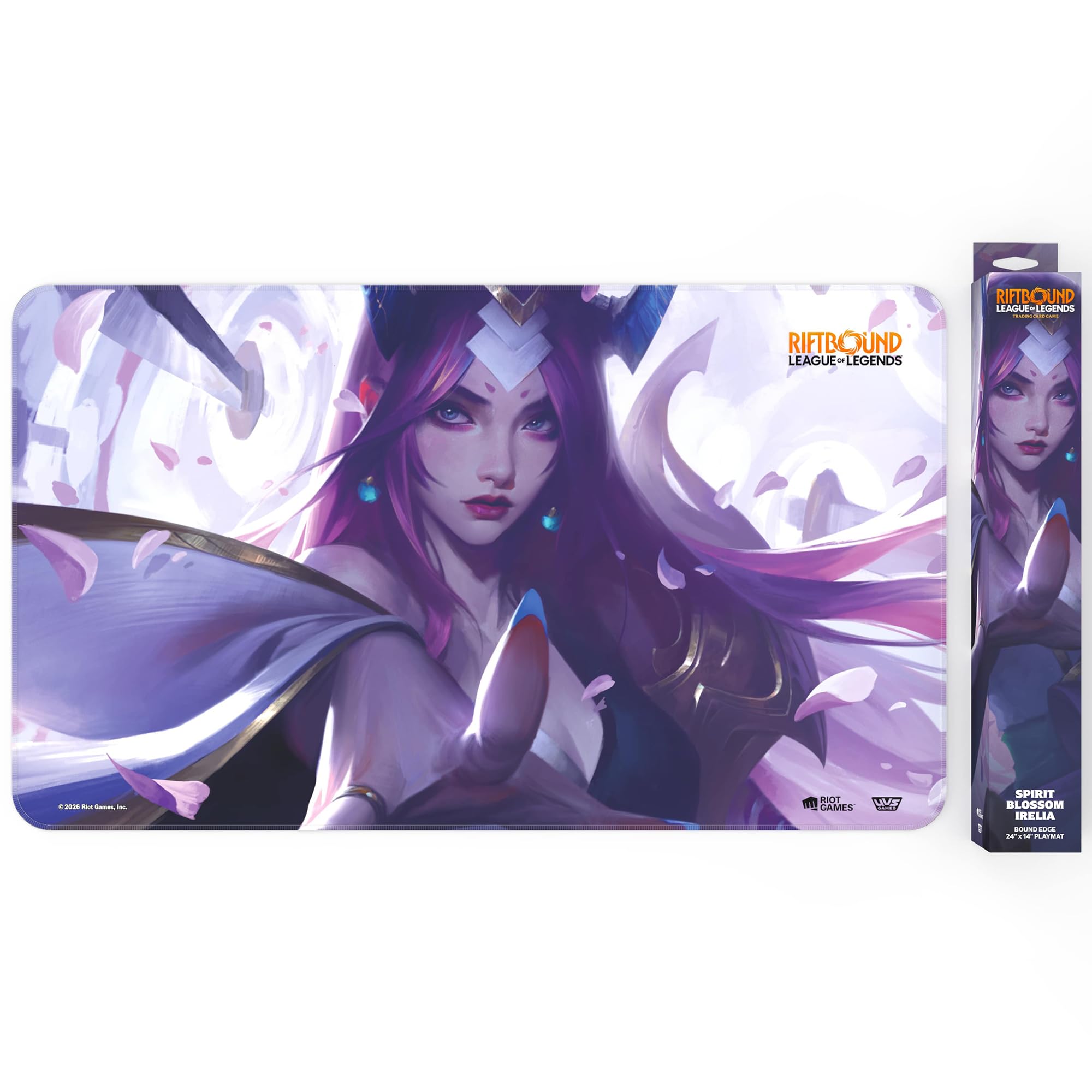 リフトバウンド:リーグ・オブ・レジェンド-プレイマット:Irelia -TCG Spiritforged Spirit Blossom、24x14、ネオプレン、キャラクターアート、卓上トレーディングカードゲームアクセサリー