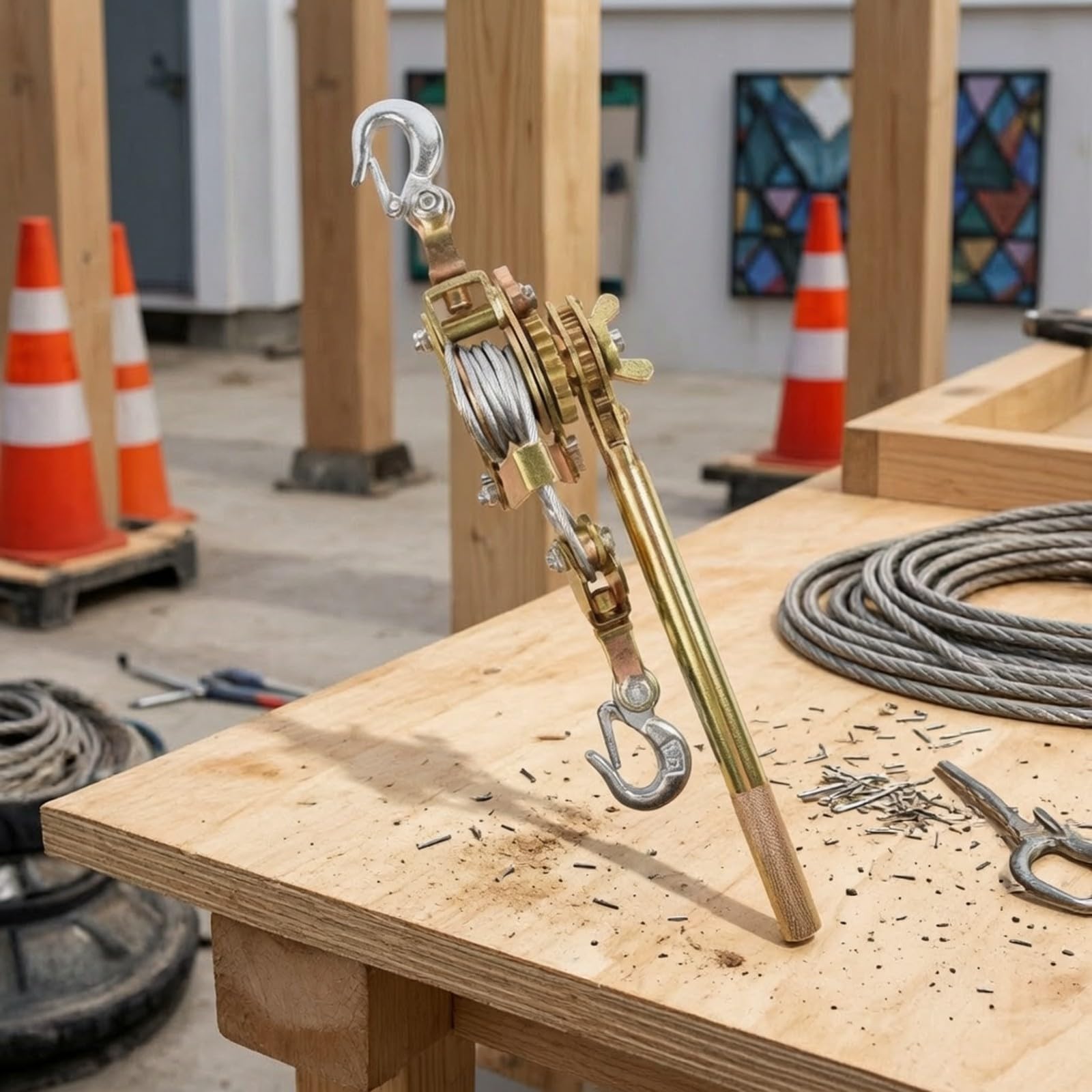 Tiracavo Manuale a Leva Robusto Compatto, per Cantiere, Recinzioni, Installatori, 3T