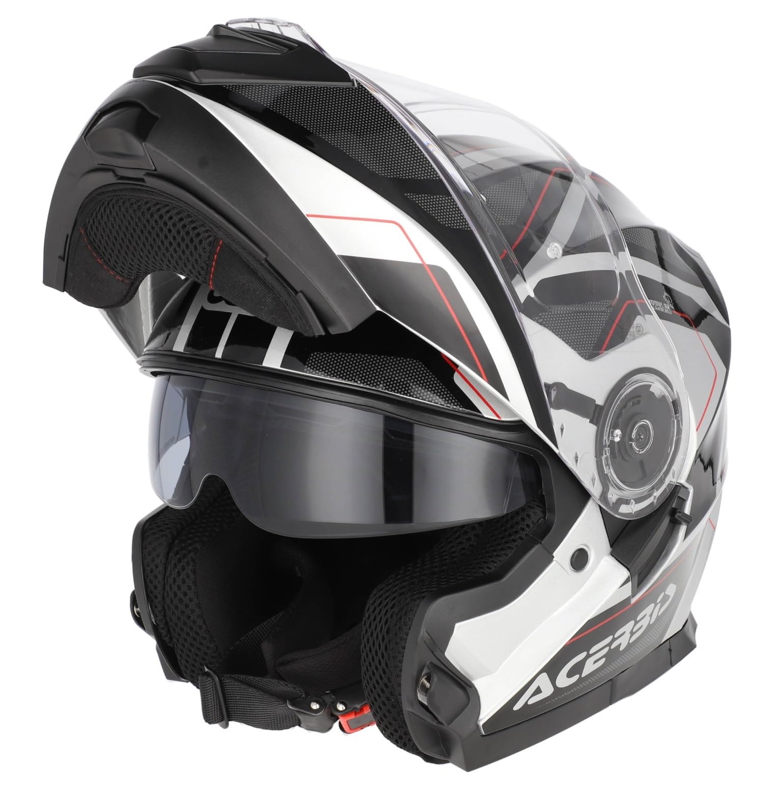 Casco Modular Acerbis Serel 22-06 Blanco y Rojo - 0025201.314 Talla XS