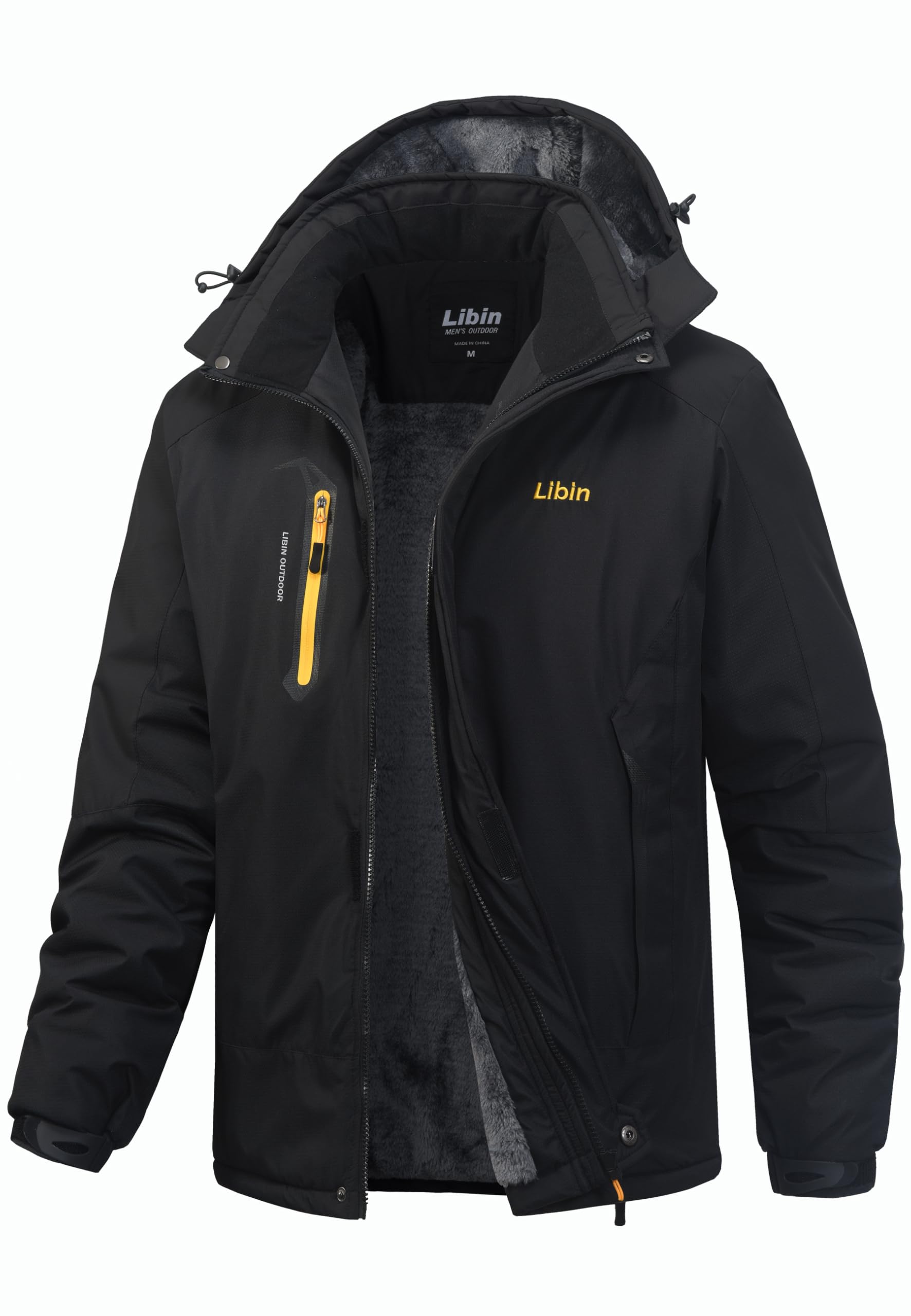 Libin Giacca da sci da uomo, calda, invernale, da snowboard, softshell per attività all'aria aperta, impermeabile, traspirante, da trekking, snowboard, da uomo, da montagna