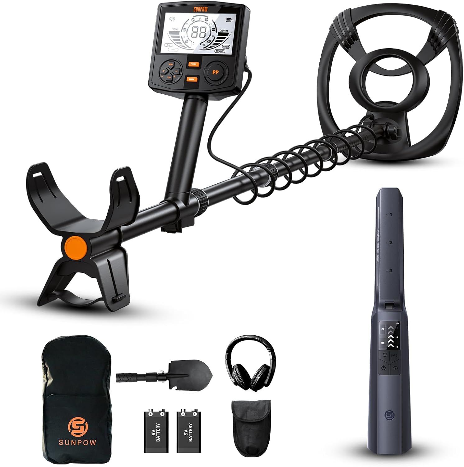 SUNPOW MD14 Metal Detector and GD01 Pinpointer with accessories