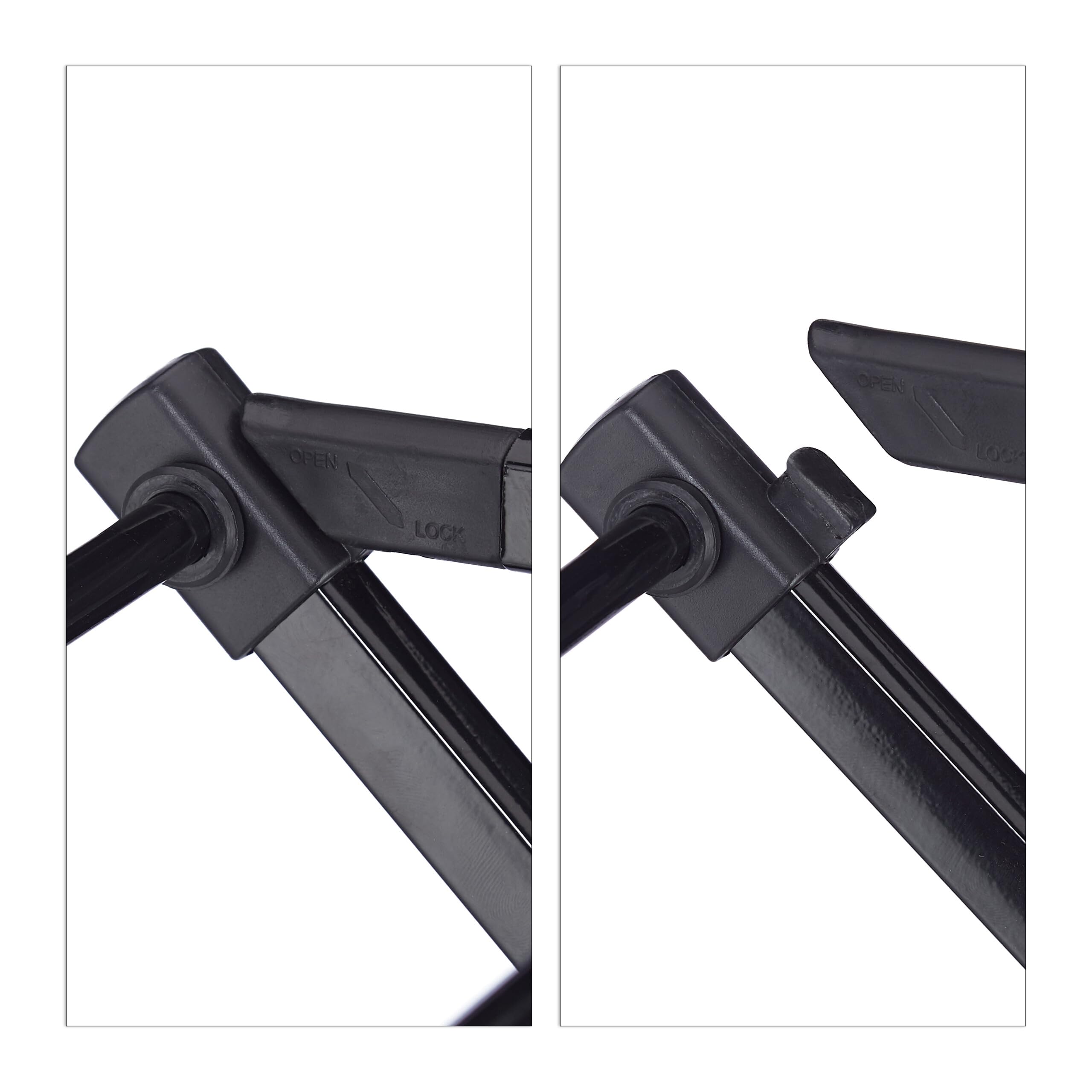Relaxdays Tendedero Plegable, Extensible, 11 Varillas, 6 Niveles, Soporte para Colada Metálico, Tipo Torre, Negro