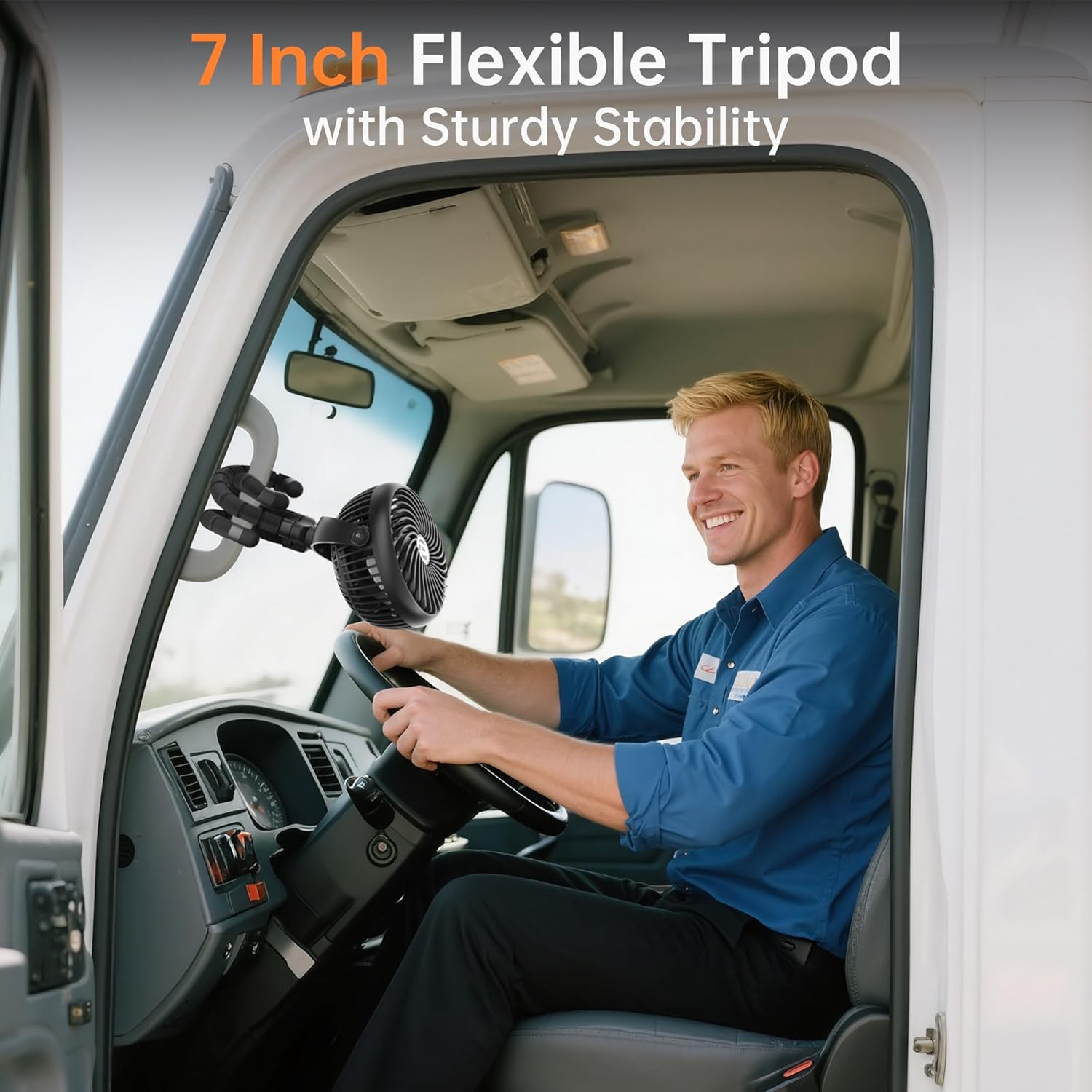 Rechargeable Car Fan for Backseat Kids Baby, 3-Speed Quiet with 5000mAh Battery, 360° Rotatable Rear Seat Passenger Cooling Fan, Cordless Portable Clip on Fans for Vehicle SUV Sedan RV