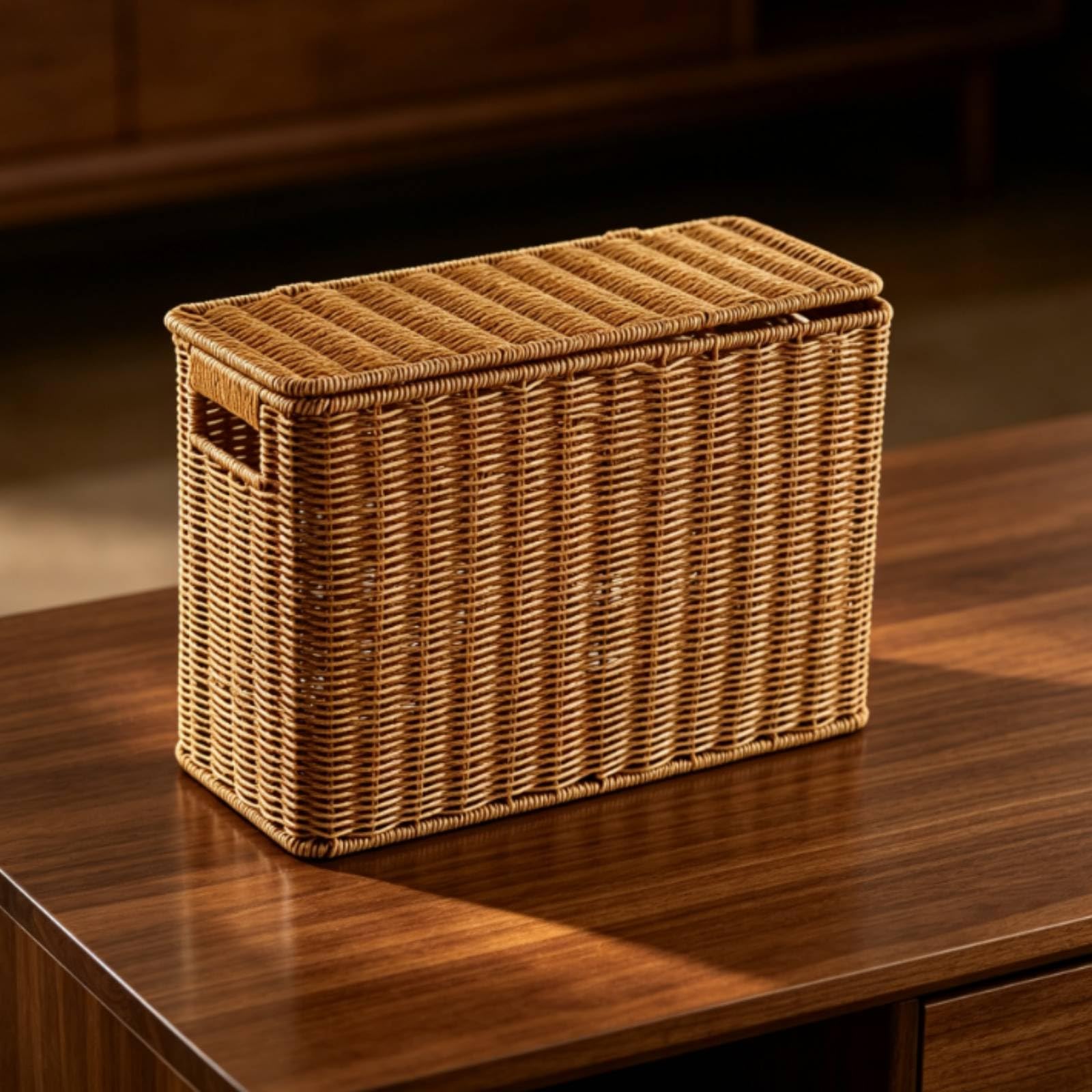 Cesta Rectangular con Tapa, style to 3, 48 × 18 × 33 Cm