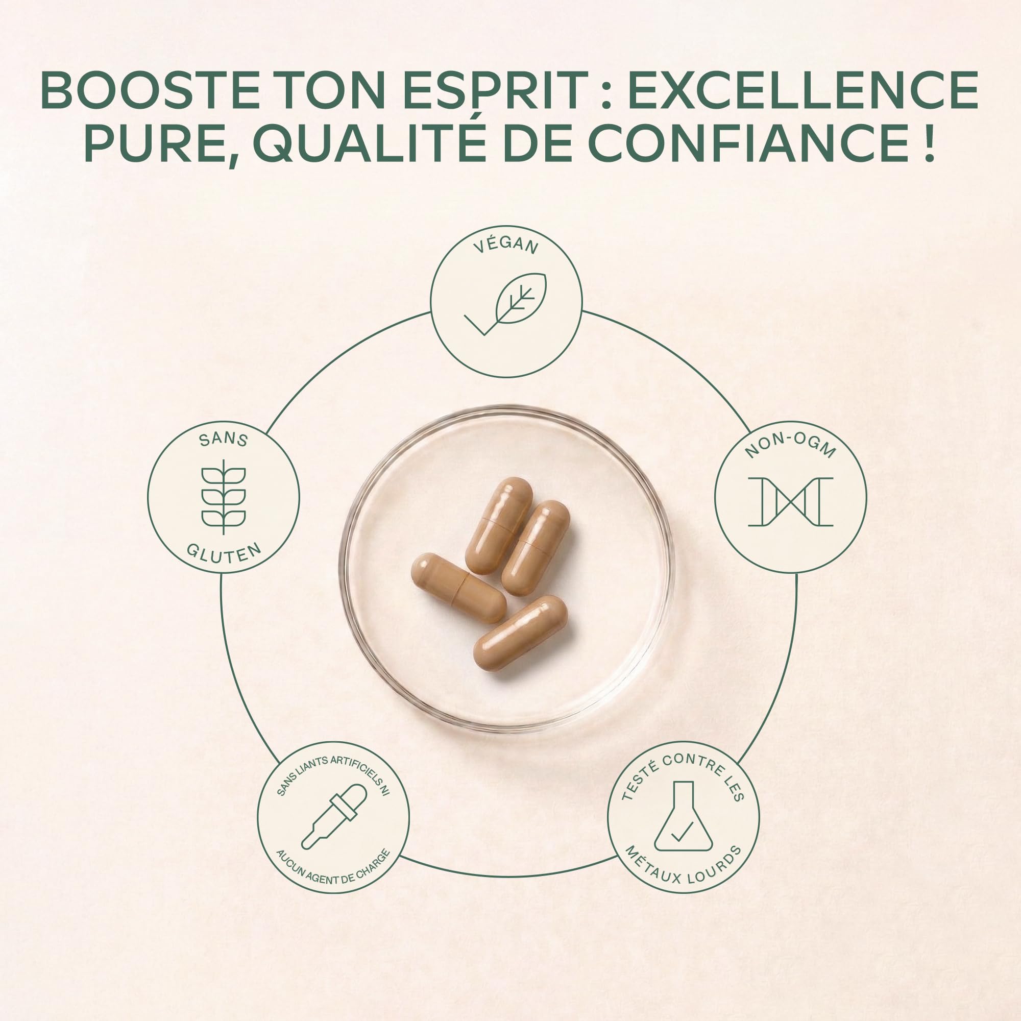Ginkgo Biloba 7500mg 50:1 avec Panax Ginseng Rouge de Corée, Bacopa Monnieri, Zinc, Vitamine B Complex - Nootropique Puissant Circulation Sanguine, Memoire et Concentration, Energie - 180 Capsules