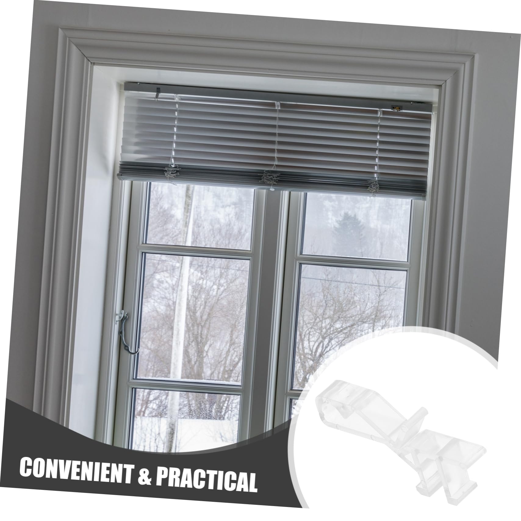 GOOHOCHY 20pcs Window Blind Clamps Valance Clips for Blinds Plastic Clips Vertical Accessories