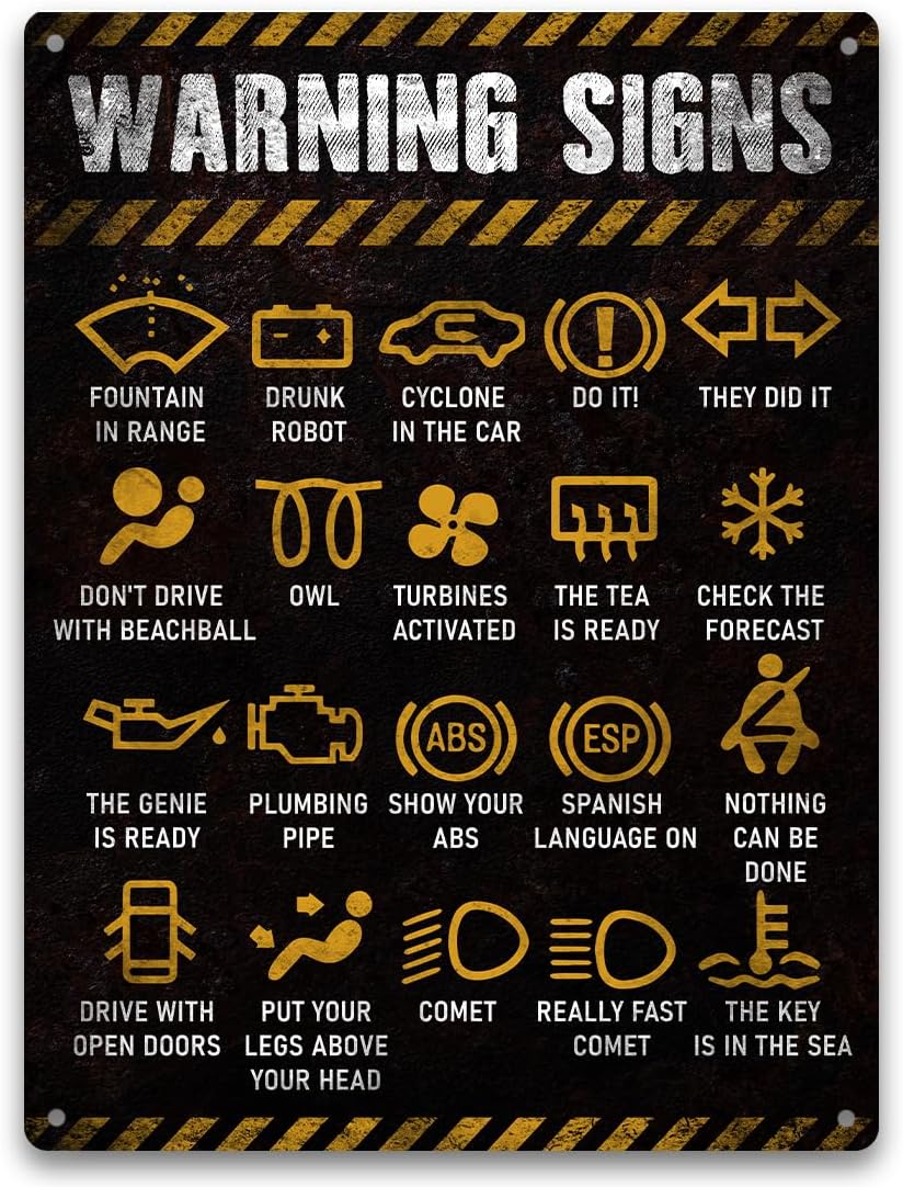 Letreros de garaje  Letrero de metal divertido de mecánico de 9 x 11 pulgadas, arte de pared de aluminio duradero para el garaje del auto de papá,