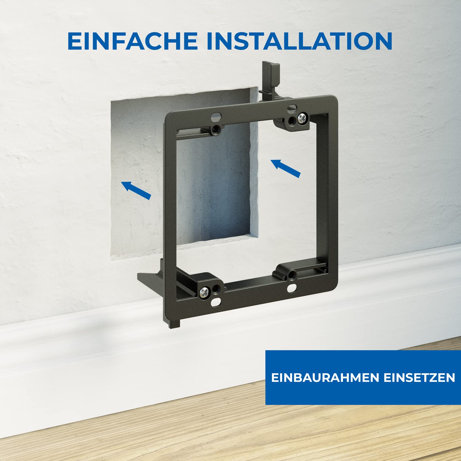 deleyCON Einbaurahmen für Multimedia Wanddosen Wandplatte Einfache und Schnelle Installation Robuste und Haltbare Ausführung
