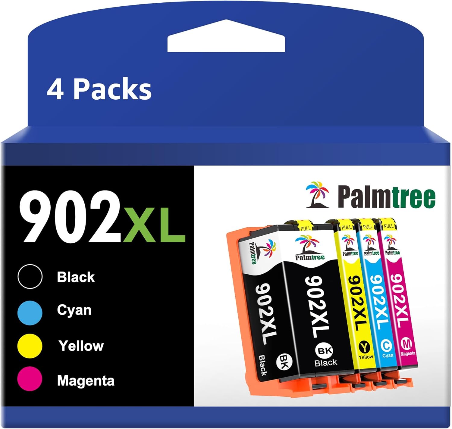 Palmtree 902XL Ink Cartridge 4-Pack for HP OfficeJet Pro