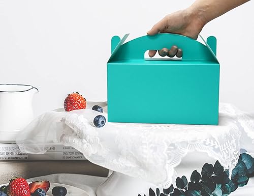 Miniatura 6 de HUAPRINT Paquete de 30 cajas de regalo color turquesa, 9.45 x 5 x 5 pulgadas, caja de regalo para fiesta, cumpleaños, baby shower, boda, Navidad