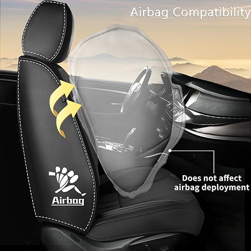 Miniatura 10 de 2 fundas de asiento delantero de automóvil para Nissan Juke 2011-2017  con soporte lumbar  Compatible con bolsa de aire  Protector de asiento de