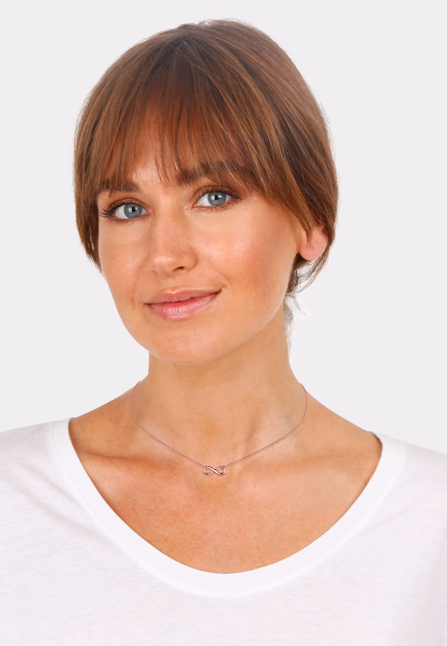 Elli Halskette Damen mit Infinity Symbol Unendlichkeit in 925 Sterling Silber 38 cm Länge