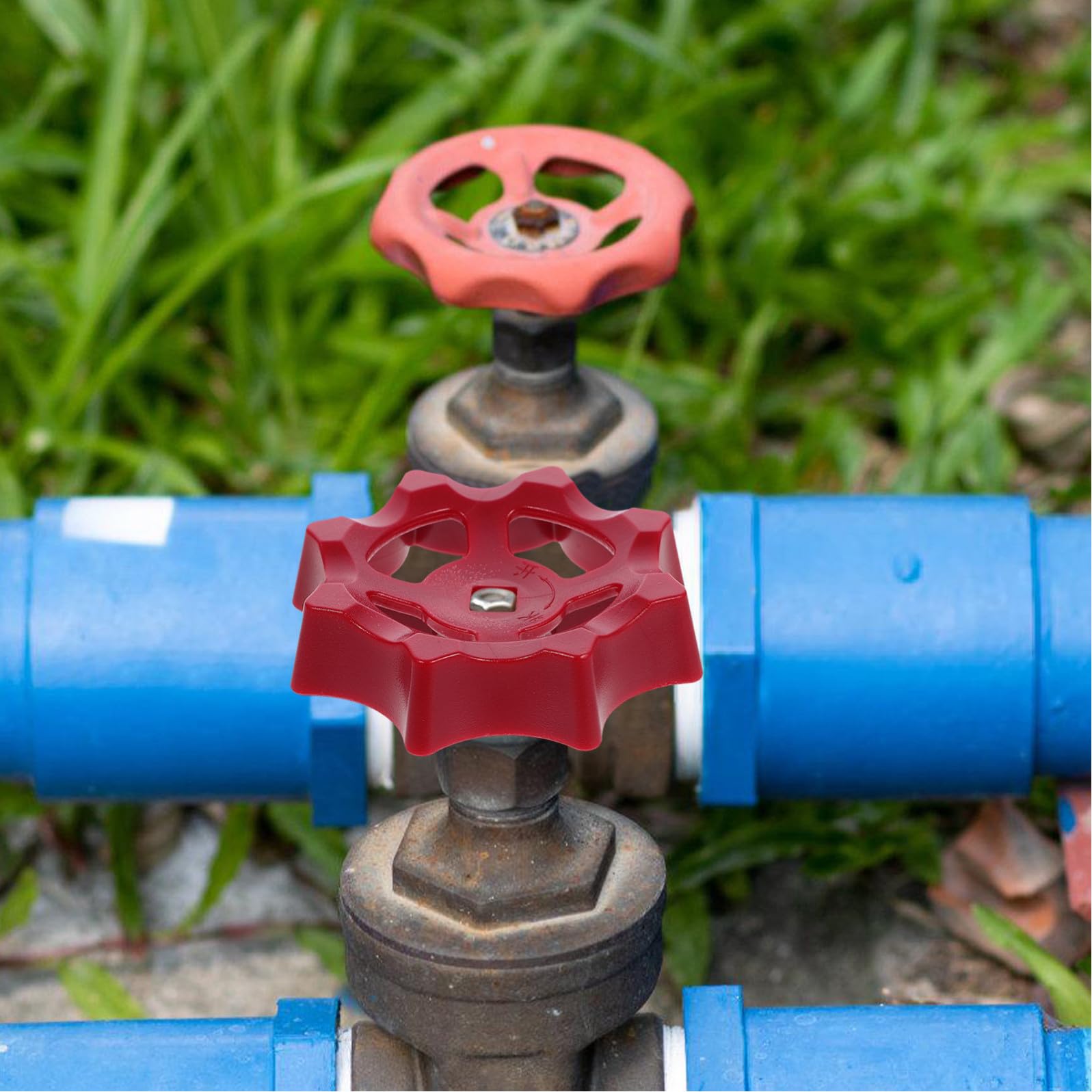 Manopole di Arresto Rosse in Plastica 2 Pezzi Foro Quadrato 7mm Maniglia per Valvola Facile da Usare per Impianti Idraulici e Chiusura Rapida