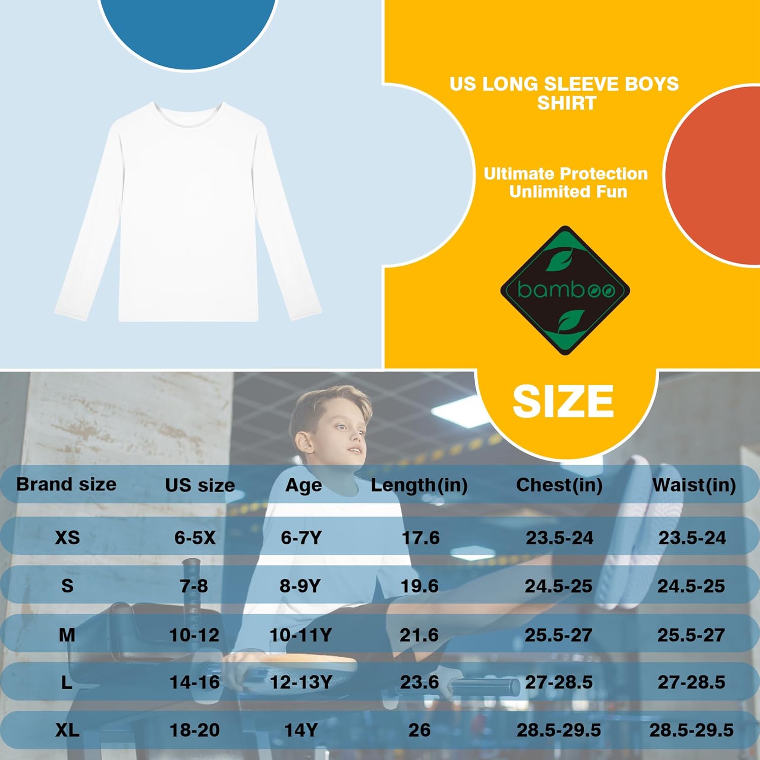 Bamboo Viscose Boys Long Sleeve Shirts Kids Girls Youth Quick Dry Lightweight Breathable Athletic Outdoor T-Shirts - Image 6