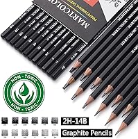 Vista 2 de YUANCHENG Juego de lápices de dibujo profesional, 12 piezas, grafito, (14B - 2H), lápices de grafito para dibujar, lápices de sombreado