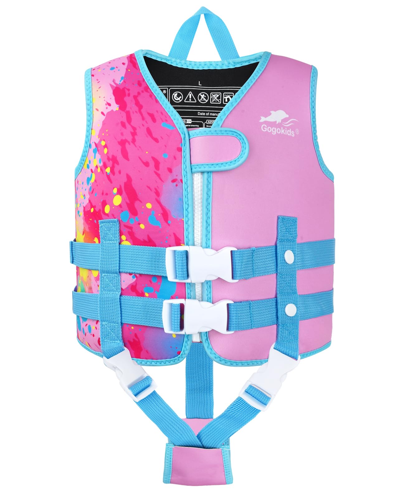 Gogokids Chaleco de Natación para Niños Chaleco Flotador para 1-9 Años Niños Niñas, Chaleco de Piscina con Tirantes Dobles Ajustables, Chaleco de Natación de Flotabilidad Fuerte para Aprender a Nadar