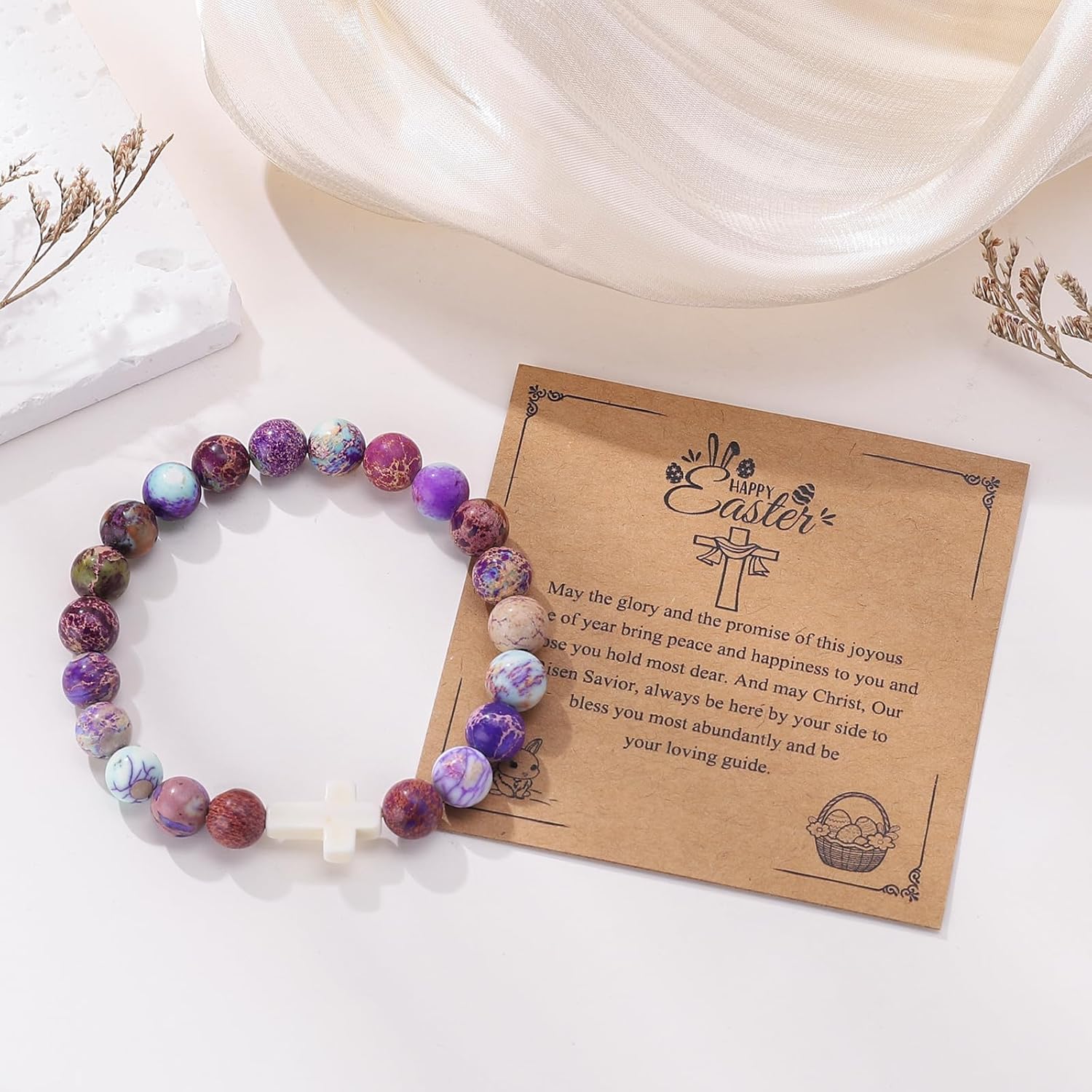 Christian Religious Gifts for Women Inspirational Prayer Jesus Catholic Easter Baptism Communion Bible Verse Bracelet for Mother Daughter - Image 6