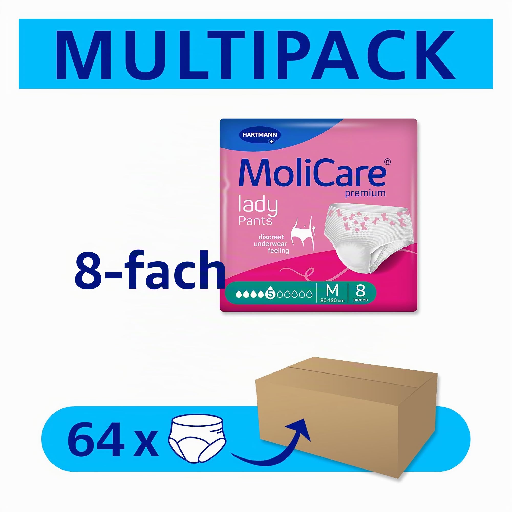 MoliCare premium lady Pants 5 Tropfen für Frauen | Größe M | 8 x 8 St.