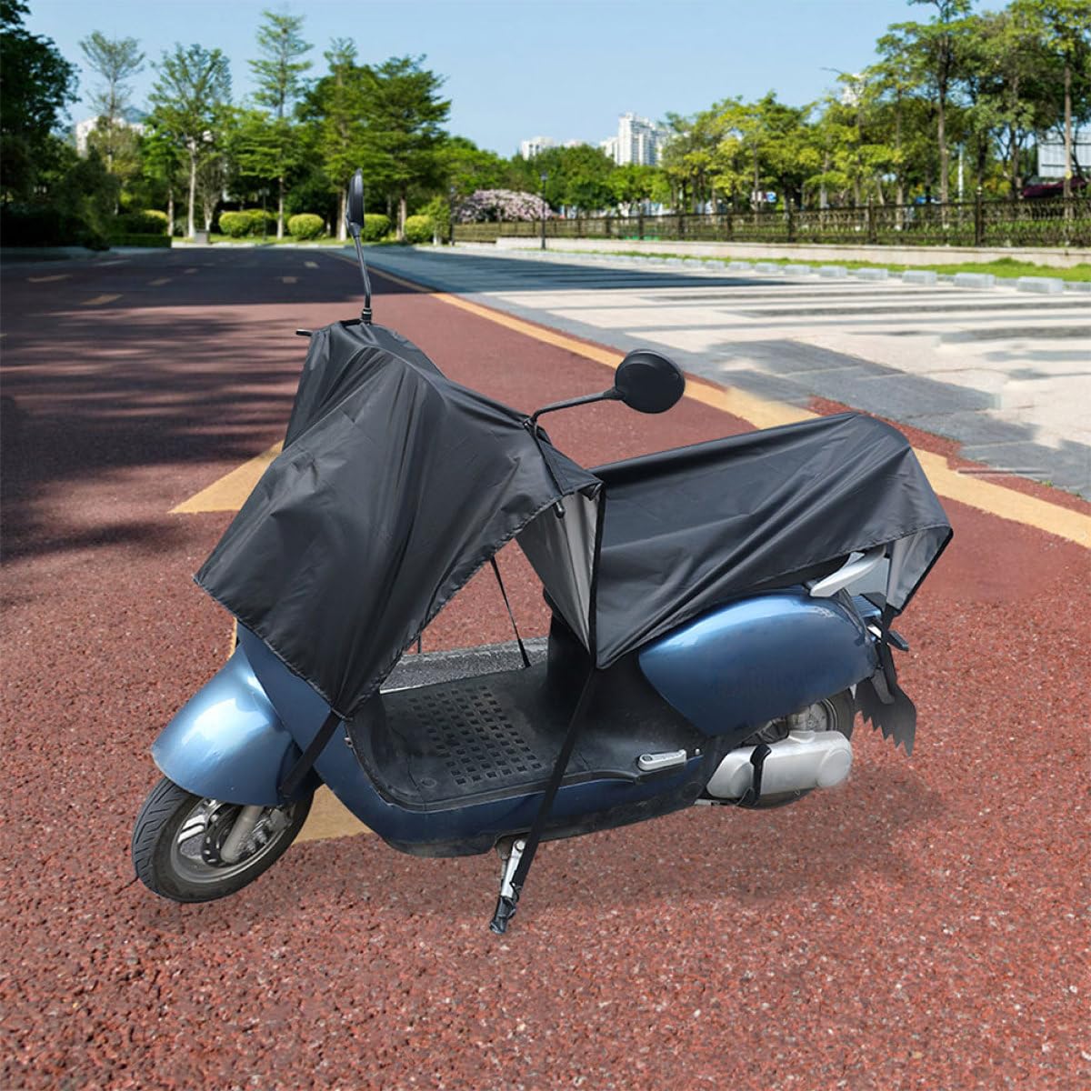 CHILDWEET Copertura Antipioggia per Scooter Elettrico Telo Oxford Rivestimento Argentato Resistente alle Intemperie 72X220Cm Uso Esterno