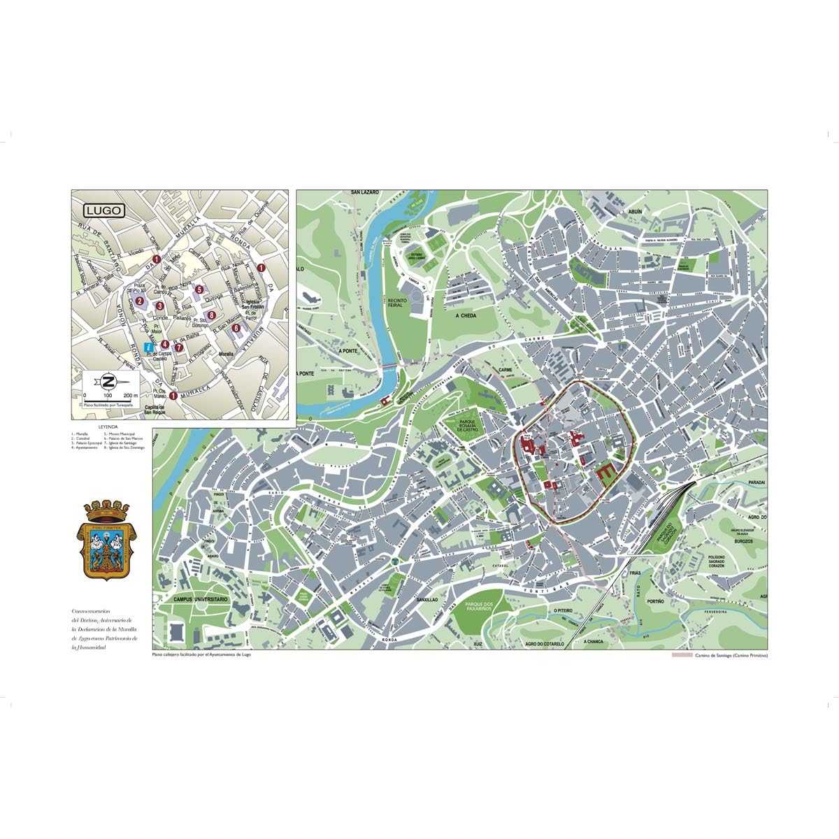 Lugo y su entorno, especial MTN 1:50.000 - Ciudad y alrededores. Mapa.