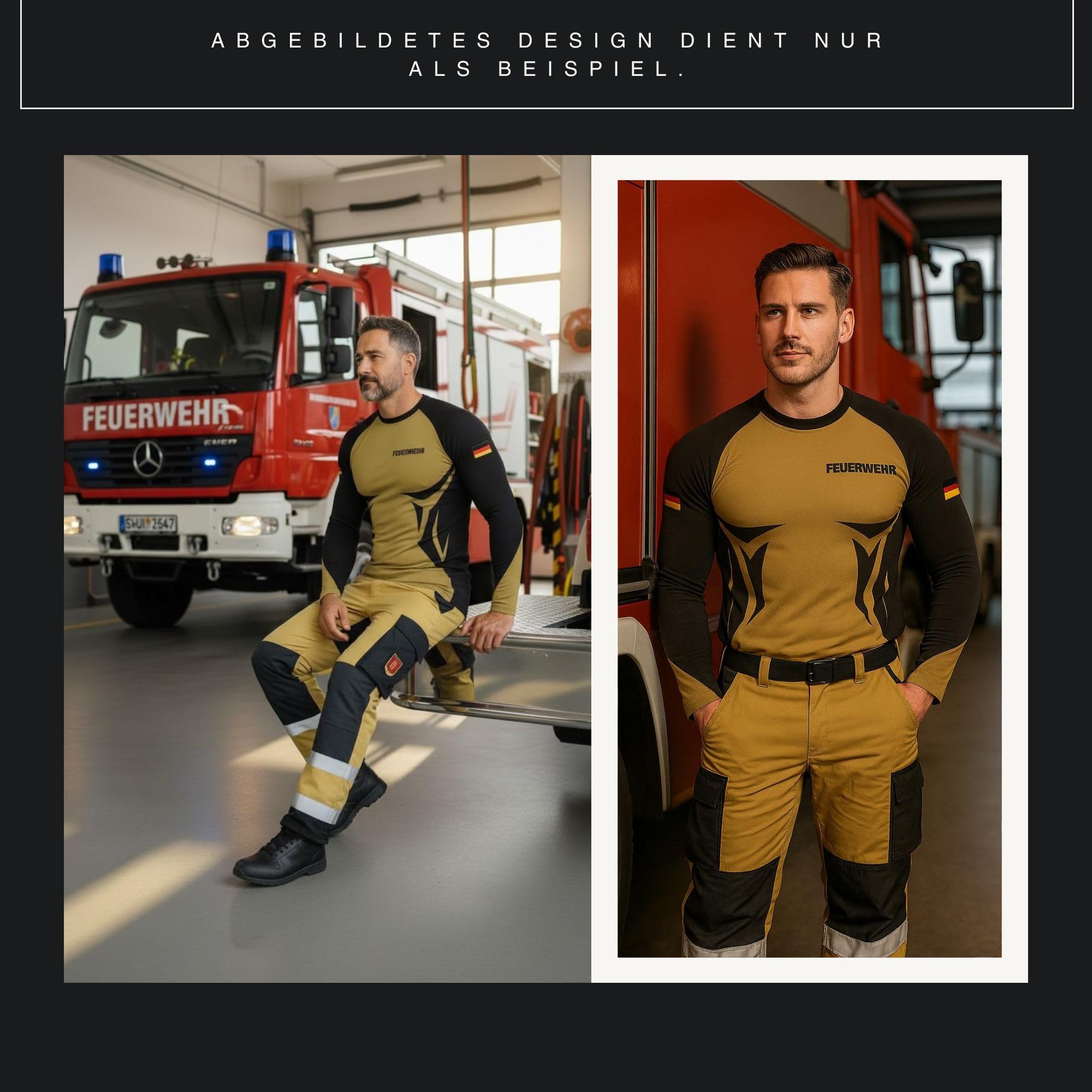 Funktionsshirt Herren Personalisiert Langarm, Kompressionsshirt, Laufshirt | Funktionsshirt mit Vorder- & Rückseite personalisierbar: Logo, Text, Name | Shirt personalisiert Herren | sandfarbe, bis 3XL