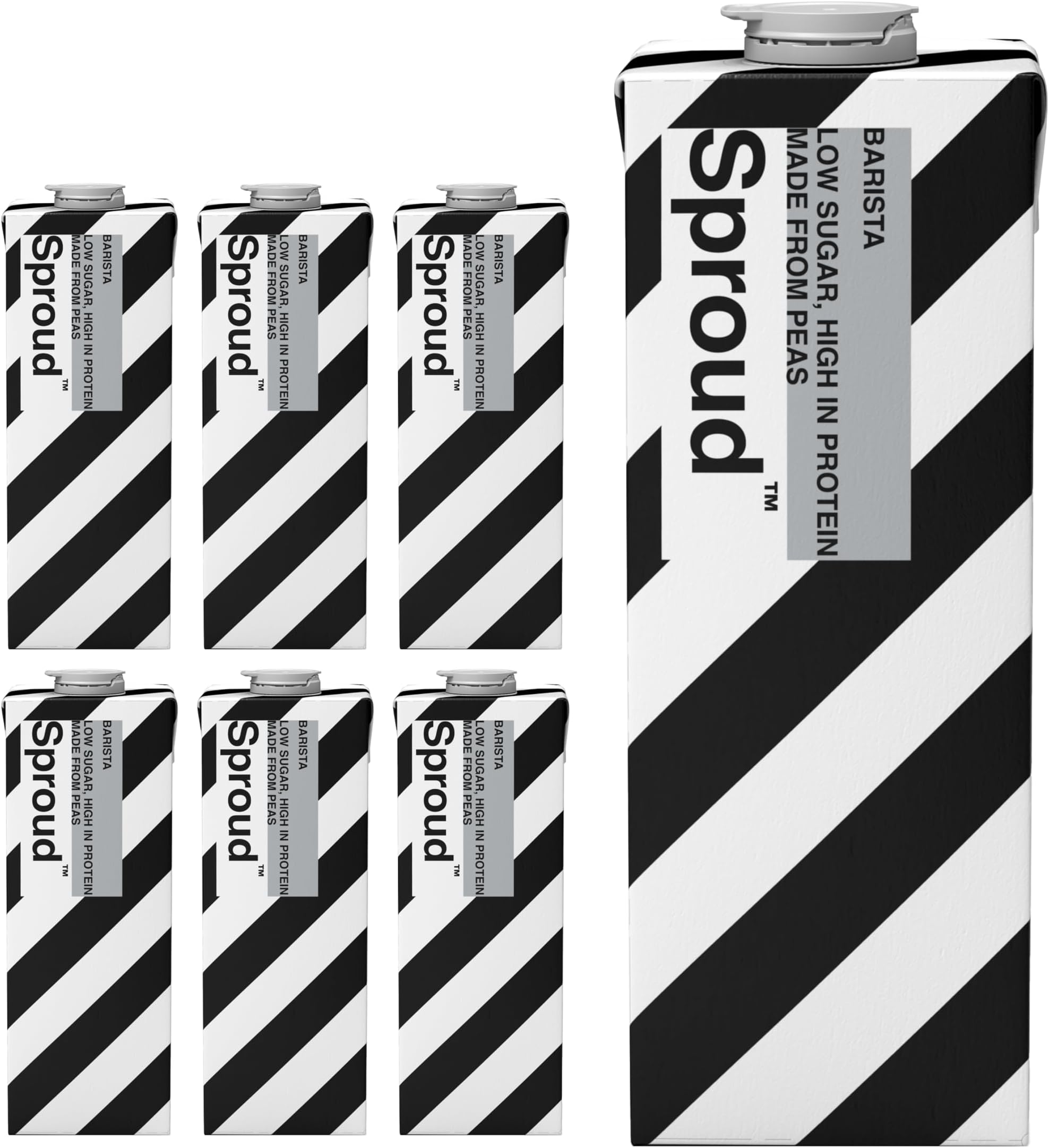 SPROUD Vegan Pea Protein Milk - Barista - 1 Litre (Pack of 6) - Plant-Based Long Life Milk - Lactose Free, Gluten Free, Dairy Free - Non-GMO – Soy, Rice, Almond & Oat Milk Alternative