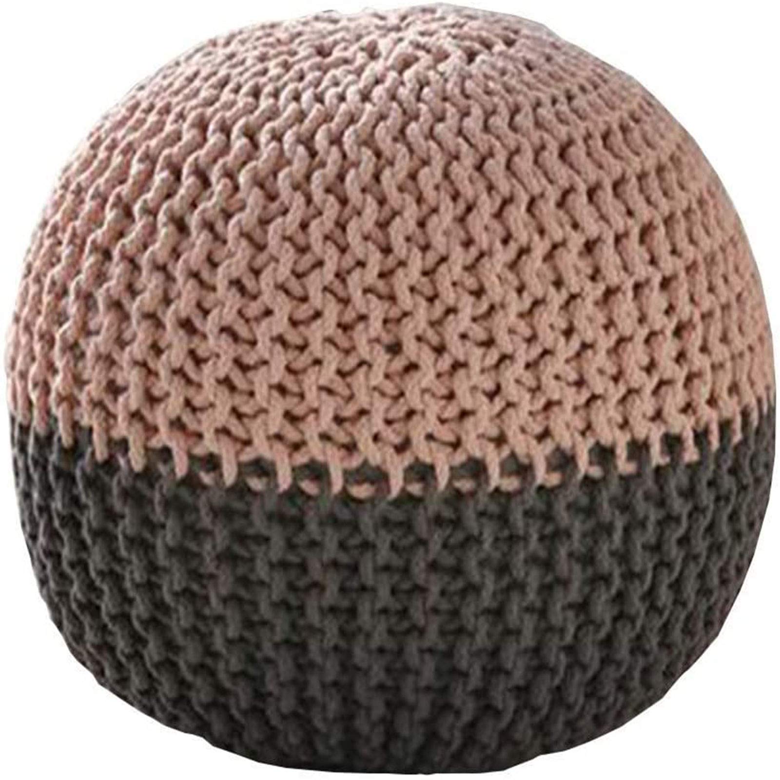 Coussin repose-pieds en coton tissé main rose, tabouret de canapé pratique