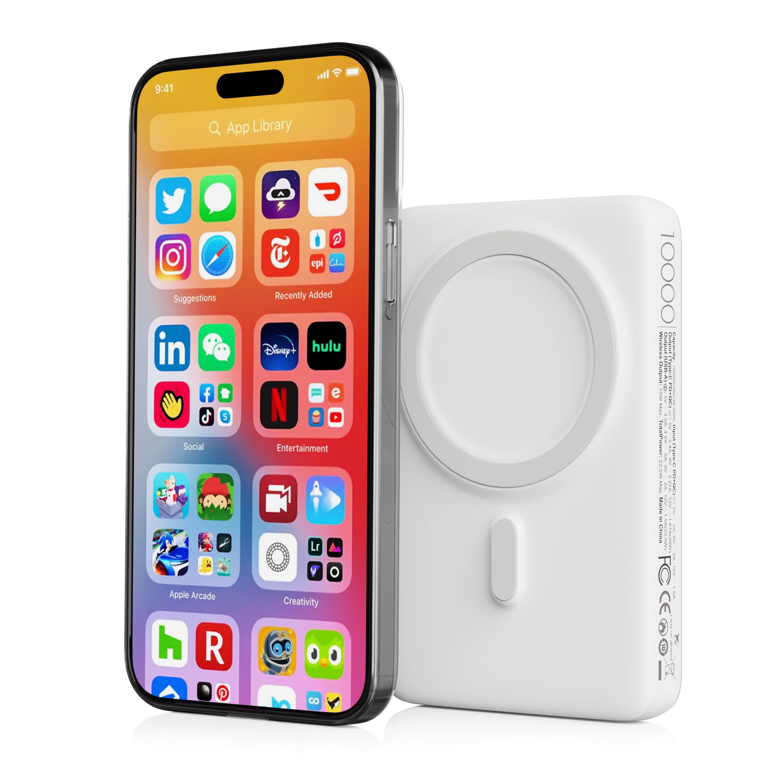 Amazon.com: 10000mAh Magnetic power bank, fast charging wireless