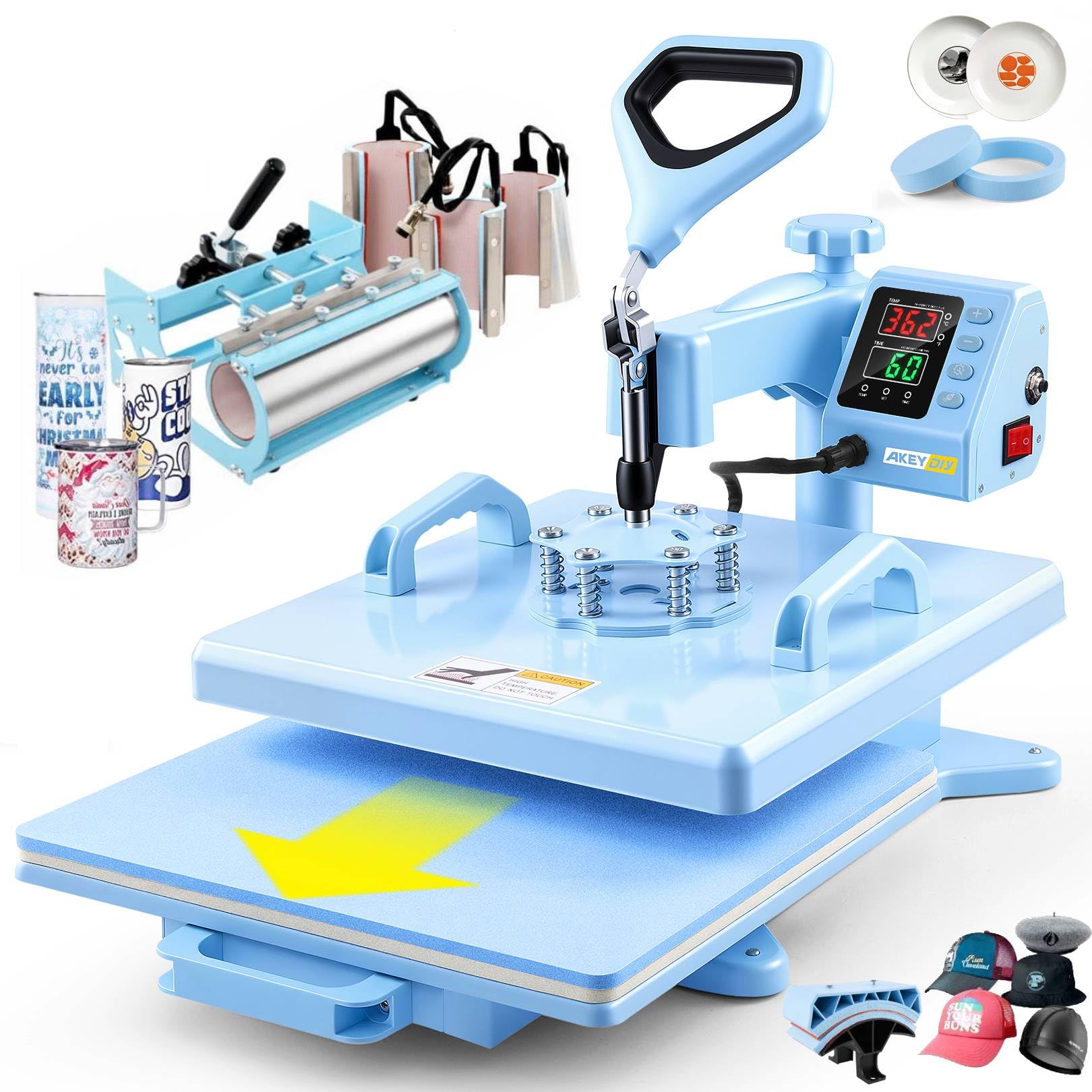 WHUBEFY Heat Press 8 in 1