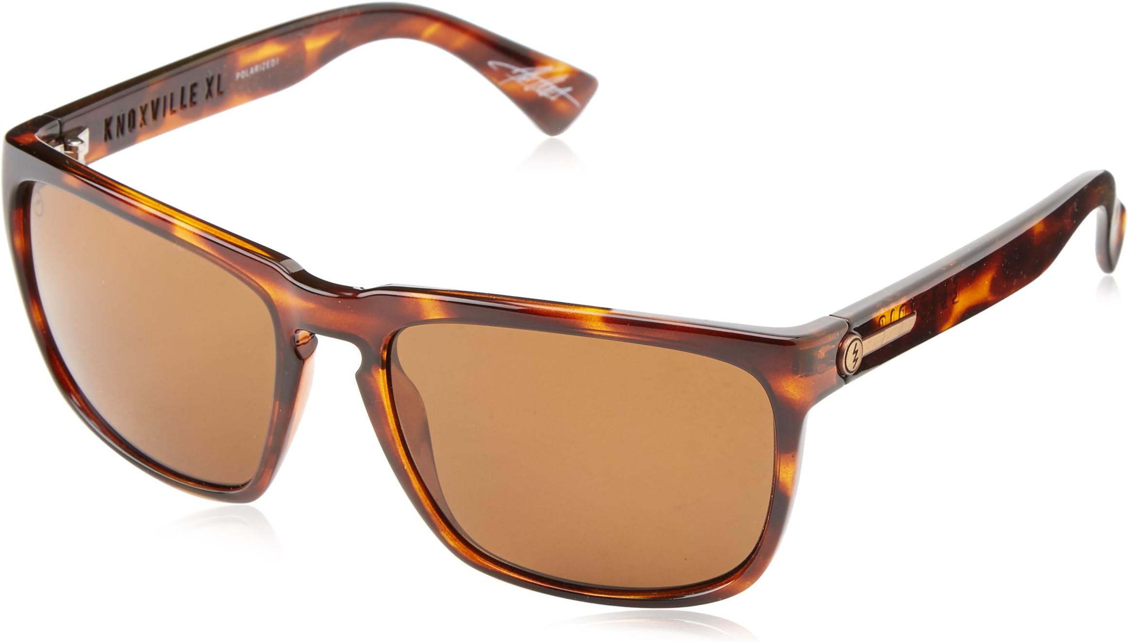 Electric California Knoxville XL Polarized Sunglasses, White Black Red Green Brown