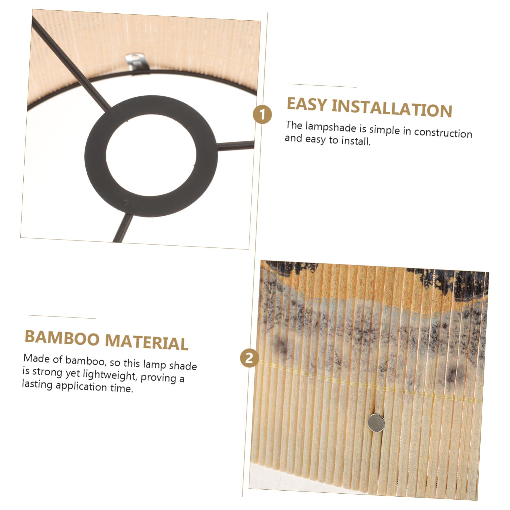 Artibetter Pantalla Ligera y Fácil de Instalar Impresión Estilo Pintura Europea de Lámpara de Bambú Compatible Bombilla E27 para Lámparas de Mesa Hogar o Estudio