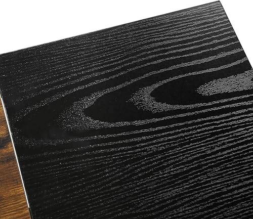 Miniatura 8 de FurnitureR Computadora de 47.2 pulgadas de estilo rústico para computadora portátil, estantes de almacenamiento de escritura, ahorro de espacio,