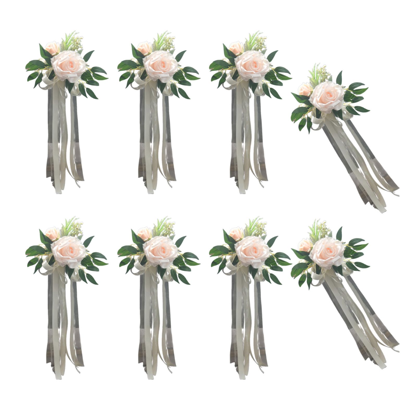 Amazon.co.jp: QIIIMSLSS 豪華なピューの花 6個セット ベンチ 結婚式