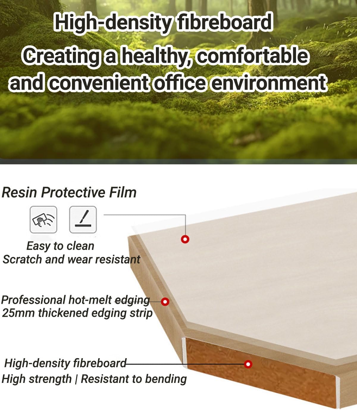 Office Cubicle Desk, Office Cubicle Workstation, Cubicles Desk With Mute Privacy Panels, Offices Cubicles Workstation Computer Table With Cable, For Home/Offices Commercial Workspace, Black 2-Person-F