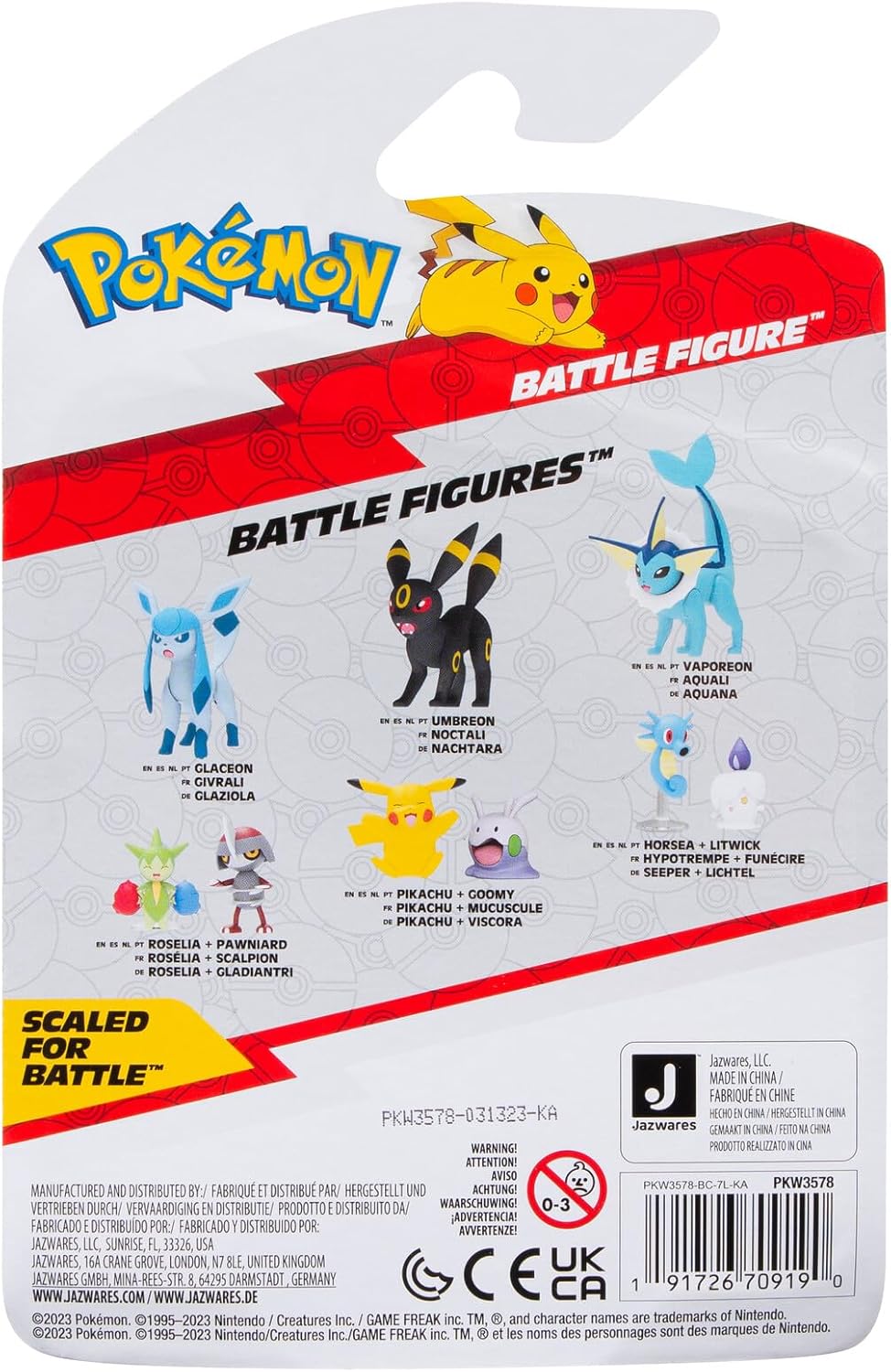 Pokémon PKW3578 - Battle Figure Pack - Aquana Official Detailed Figure, 7.5 cm