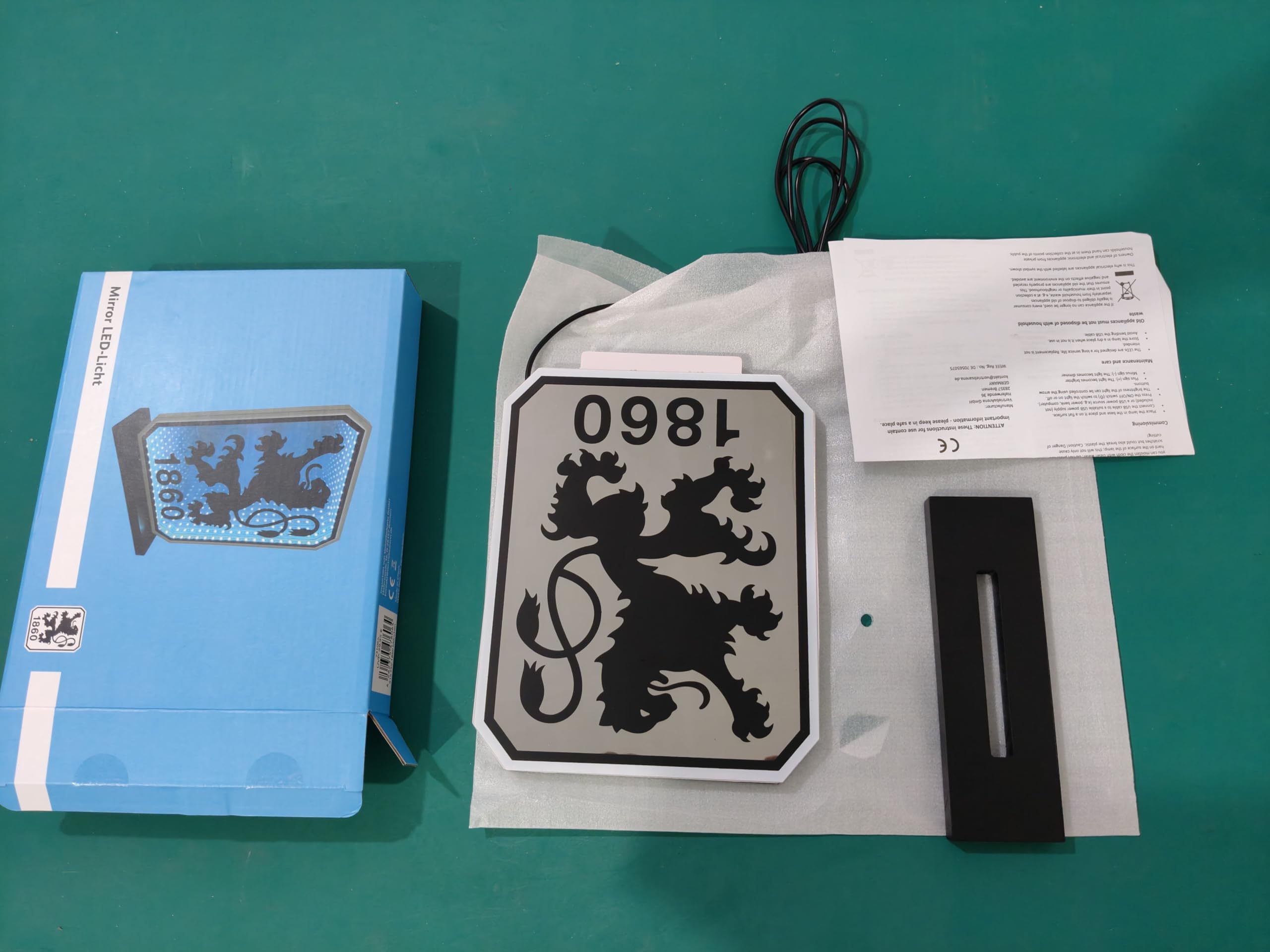 TSV 1860 München Lampe LED Licht Nachtlicht ** Mirror **