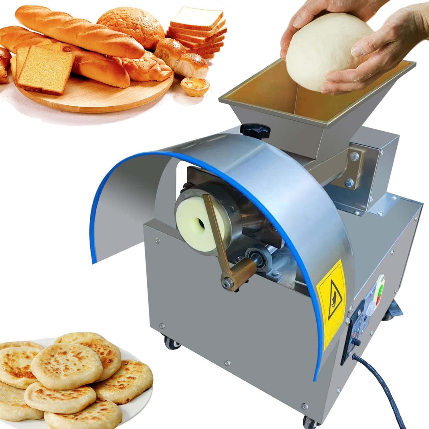 dough divider cutter rounder machine electric tortilla bread pizza biscuit cookie empanadas dough ball maker 1-600g speed adjustable (coating, 110V)