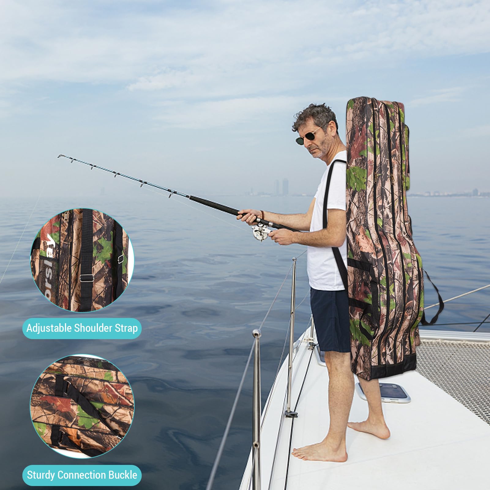 3 Couches Sac de pêche Portable Pliant Canne à pêche Moulinet Sac matériel de pêche Sac de Transport étui Voyage Sac de Rangement