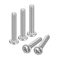 Vista 28 de uxcell Tornillos de máquina de cabeza redonda #10-32x1/2, tornillo de acero inoxidable 304 18-8, accionamiento Phillips, totalmente roscado, acabado