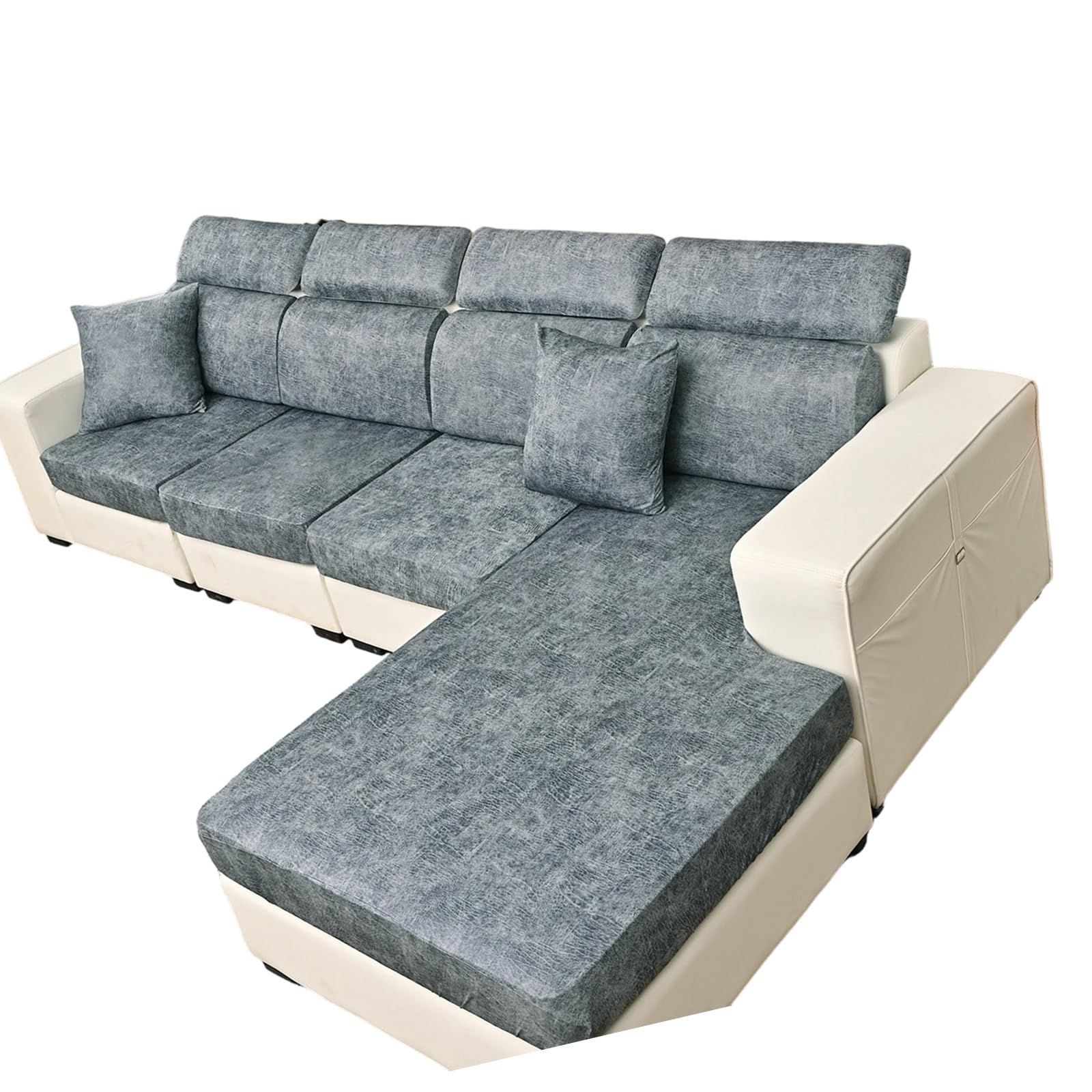 Housse de canapé extensible pour un salon serein avec chiens