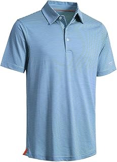 Golf Shirts for Men Dry Fit Short Sleeve Print Performance Moisture Wicking Polo Shirt