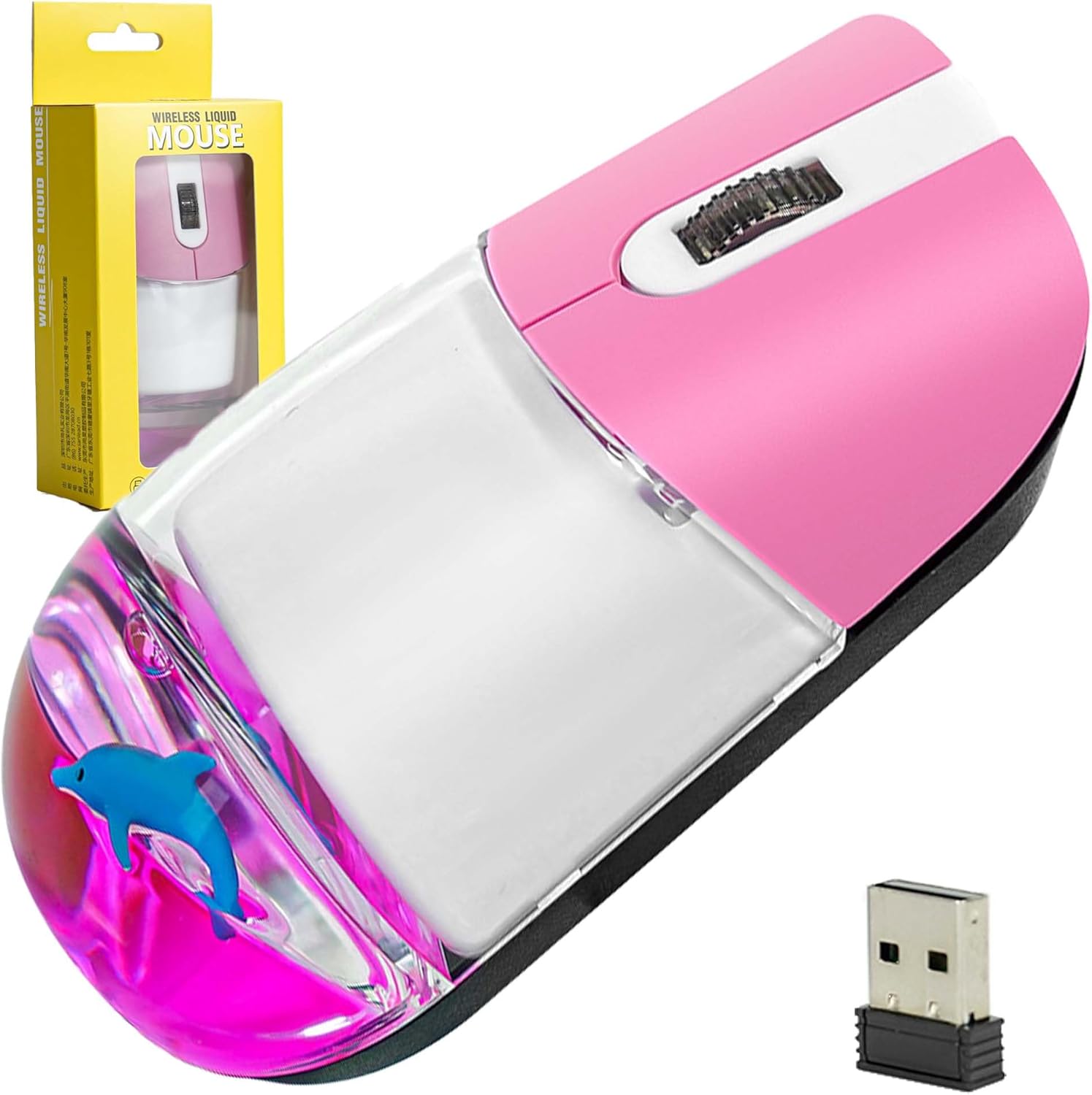 Amazon.com: Wireless Mouse Cute Clear Water Silent Lightweight Portable ...