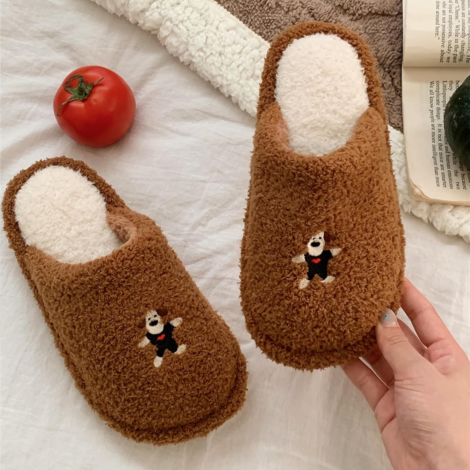 Four Seasons New House Slippers for Women's and Men's, Corduroy Fabric Casual Mute Cotton Flax slide, Non-Slip Open Toe Home Shoes, Indoor and Outdoor - Image 4