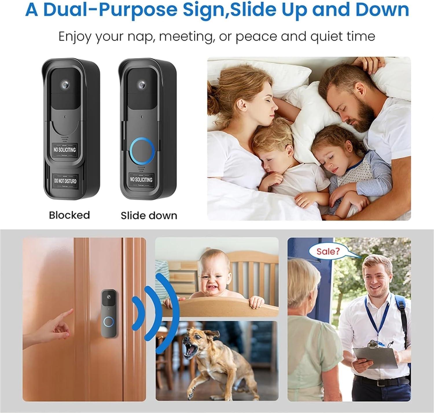 Black Doorbell Mount Holder for Blink Video Door Quick Installation Blink Video Bell Door Door Mount with Metal Bracket(with Bracket)