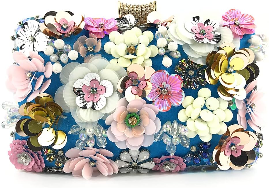 JIAJIA 3866 Women's Purses Handbags Envelope Clutch Bags Rhinestone 3D Sequins Wedding Evening Bag