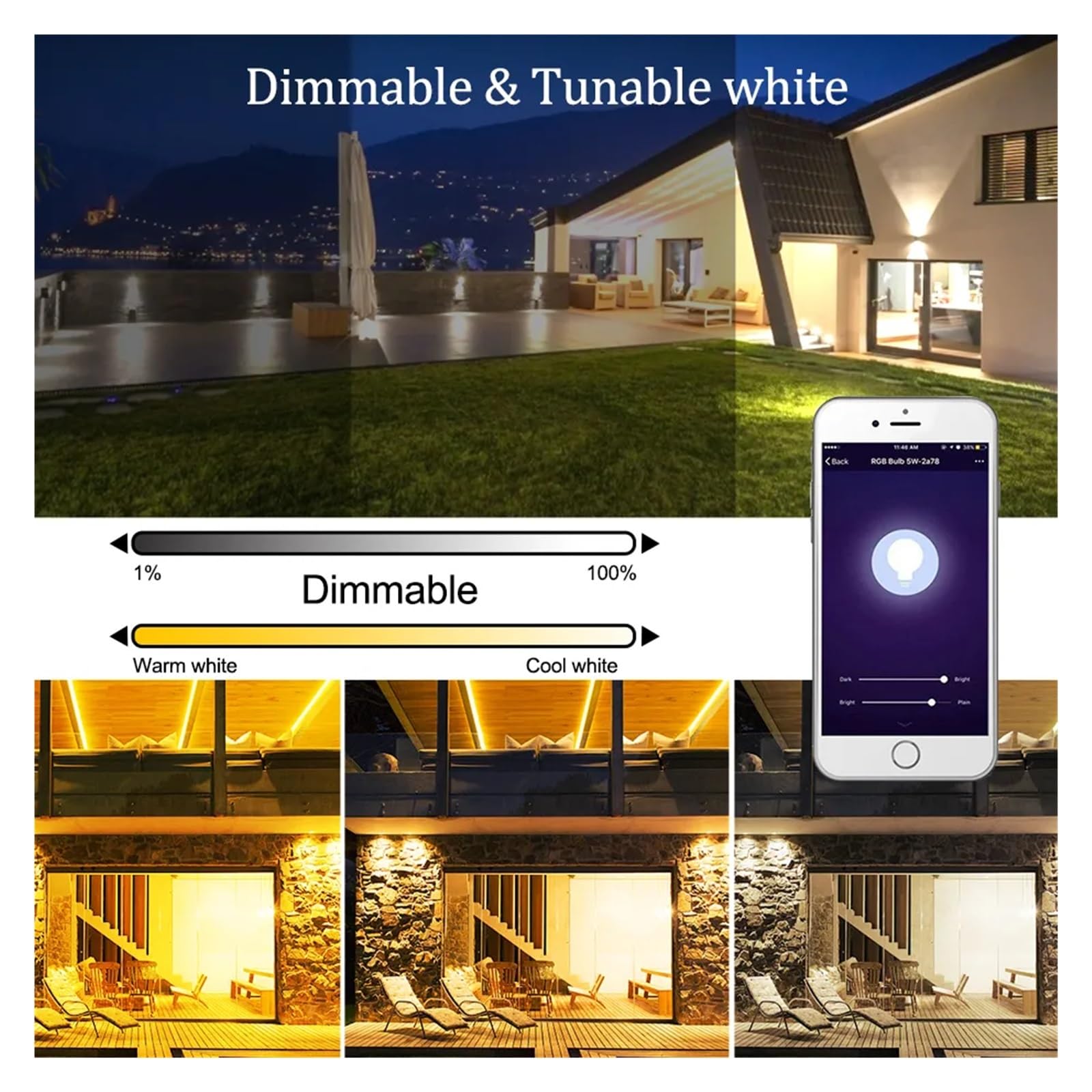 LED Strahler Außen, Tuya Smart Flutlicht LED Reflektor Außenbeleuchtung 30W 50W 100W RGB Dimmbar Warm Kalt Weiß Licht Unterstützung(With Remote Control,30W_WIFI AND BTOOTH)