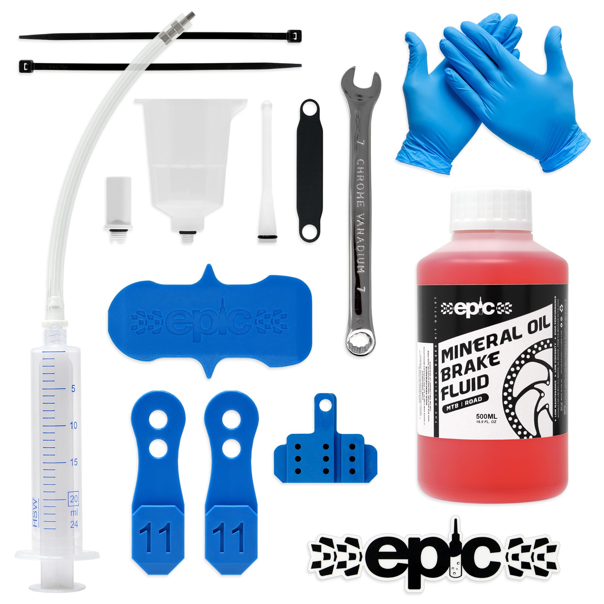 epic Bleed Kit for Shimano Brakes & Mineral Oil | Fits Deore, XT, SLX, XTR, Saint, 105, Ultegra, GRX, Dura-Ace | for MTB, Gravel & Road Brakes (500ml Mineral Oil)