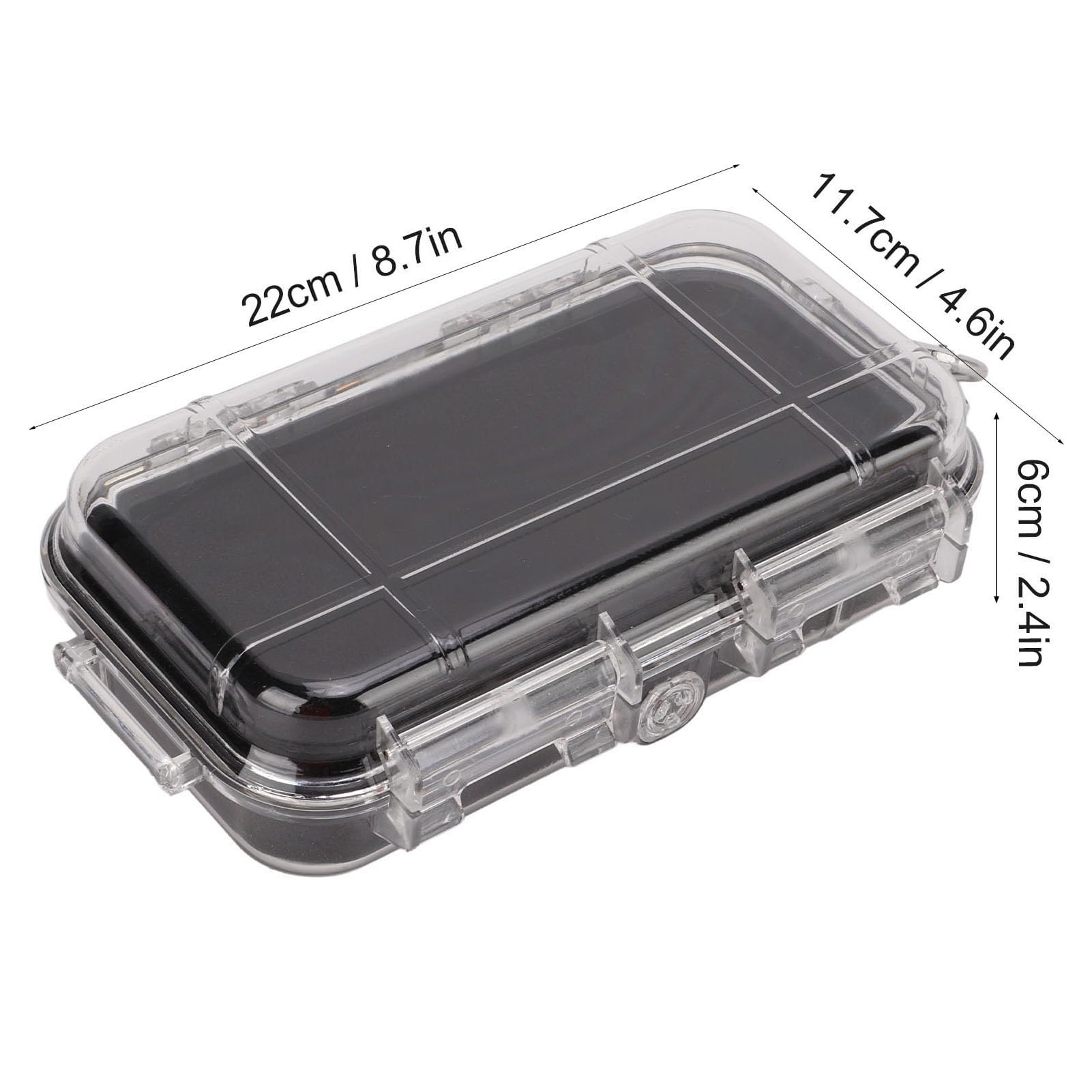 Plastic Shockproof Box with Shock Absorption Liner Outdoor Airtight Case Transparent ABS Engineering Hard Plastic for Camping Hiking Boating Fishing Tubing Swimming Kite (Transparent, large size)