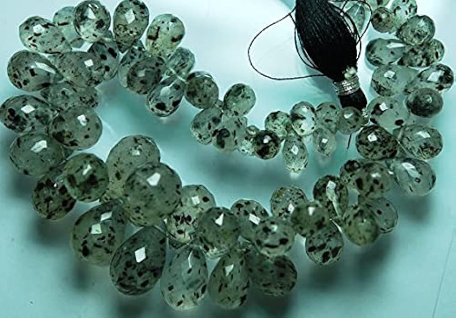 Tourmaline noire LKBEADS perles gouttes facettées quartz rutilé